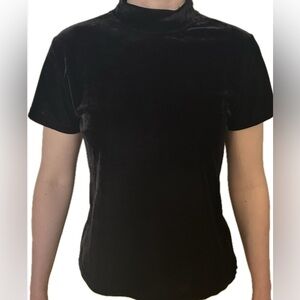 Petite Impressions Velvet Turtle Neck Crop Top